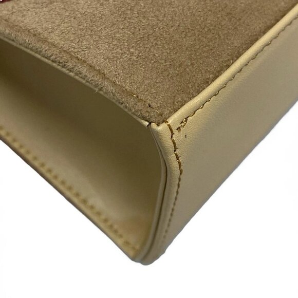 Auth Burberry Light Brown Brown Bordeaux Leather Suede Handbag - Picture 7 of 16